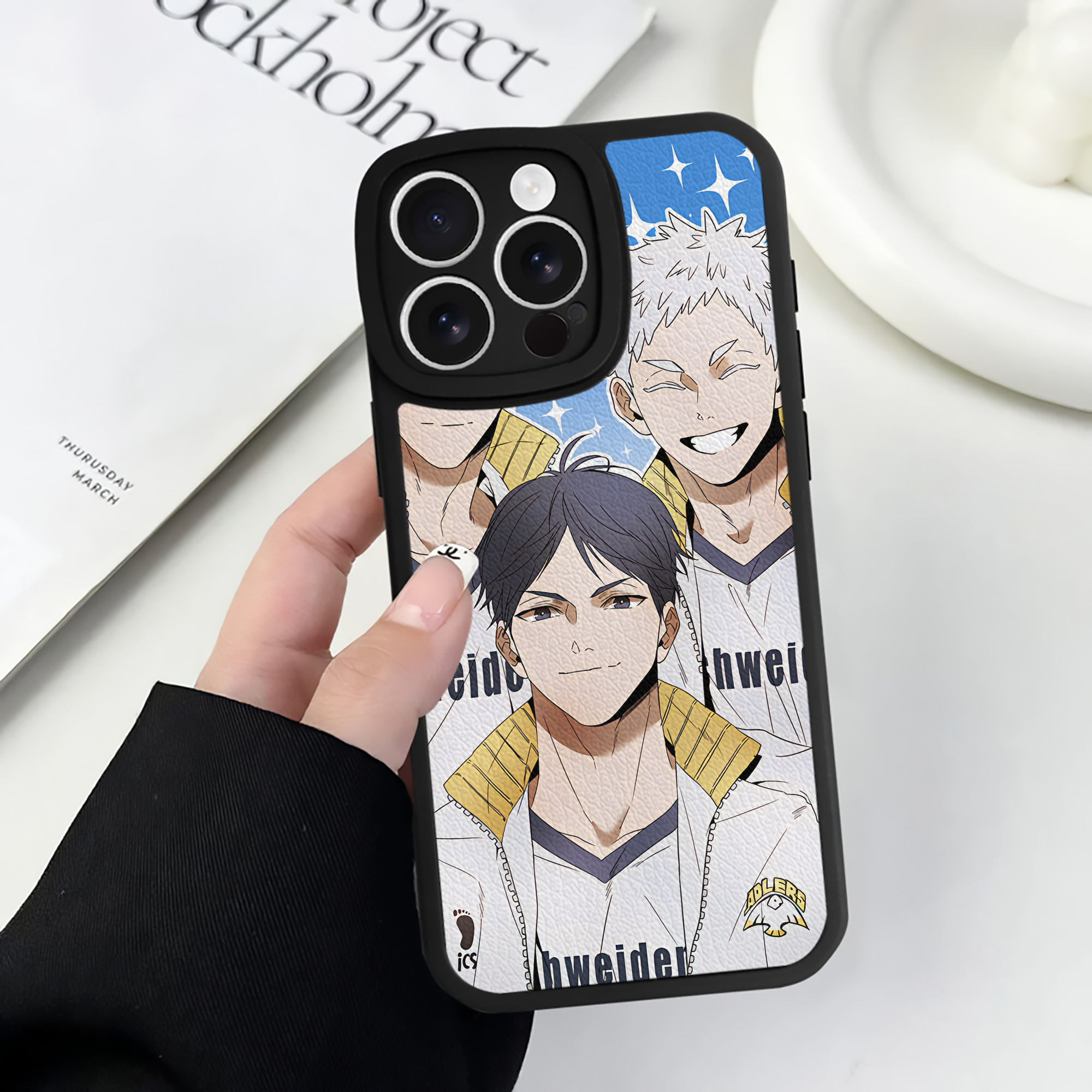 （画像用） ハイキュー!! Haikyu!! 【iPhone 16シリーズ対応】シリコンスマホケース（レザー調） 材質：シリコン